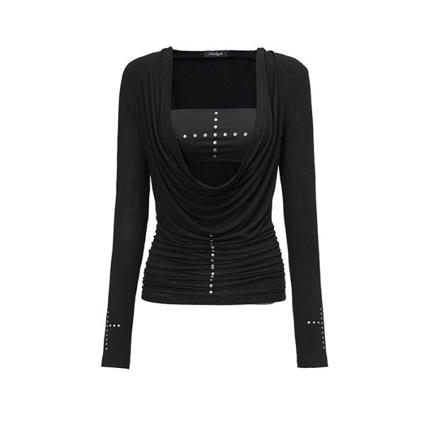 Mädchenhaftes, süßes und würziges Top mit tiefem V-Ausschnitt für Damen, Herbst- und Winter-Basisshirt, ideal zum Kombinieren, Camisole_voghion.com