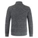 Men's slim fit stand up collar, thickened velvet geometric shape knitted sweater, plus size cardigan jacket_voghion.com