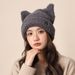 Cat's ears (Steamed cat-ear shaped bread) wool women warm in autumn winter lovely knitted for Korean casual and_voghion.com