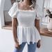 Zomer Nieuwe Casual Lantaarnmouw Zoom Ruffle Chiffon Blouse Dameskleding_voghion.com