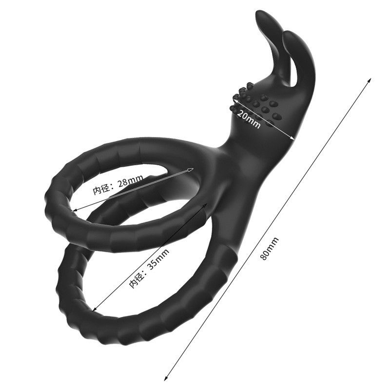 Anello di bloccaggio ergonomico per massaggio in silicone Bondage Triple_voghion.com