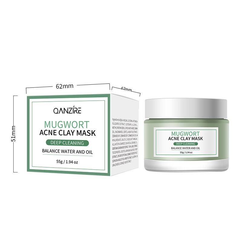 Maschera di fango al tè verde da 55 g, pulizia profonda del viso, rimozione dell'acne, macchie scure, controllo dell'olio, idratante per pelle grassa, cura periodica femminile_voghion.com