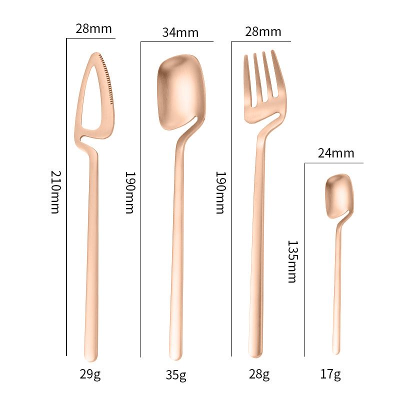 304 stainless steel knife, fork, creative and personalized dessert hanging spoon, Japanese Western tableware set_voghion.com