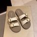 Flat For Women 2025 Summer New Slip-On Lazy Versatile Outdoor Belt Buckle Beach Sandals_voghion.com