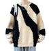 Men's Color Block Sweater - Oversized Geometric Knit Pullover With Drop Shoulder, Trendy Streetwear Crewneck Jumper For Teens & Young Adults_voghion.com