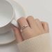 INS Diamond Twist For Women, Niche Open Adjustable Personality High-end Index Finger Ring, Hollow Water Drop Ring_voghion.com