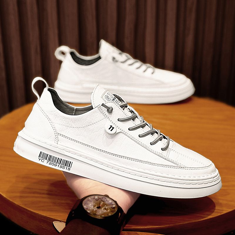 Herren Arbeitsschuhe Spezielle wasserdichte Anti-Rutsch-Brettschuhe für die Arbeit in der Küche Schwarze Freizeitschuhe aus Leder_voghion.com