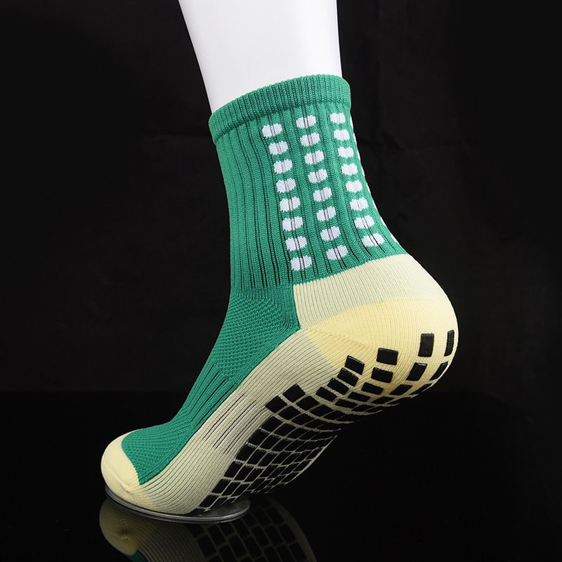 Herrensocken, rutschfeste Fußballsocken mit mittlerer Schlauchform, verdickter Handtuchunterseite und atmungsaktiven Sportsocken_voghion.com