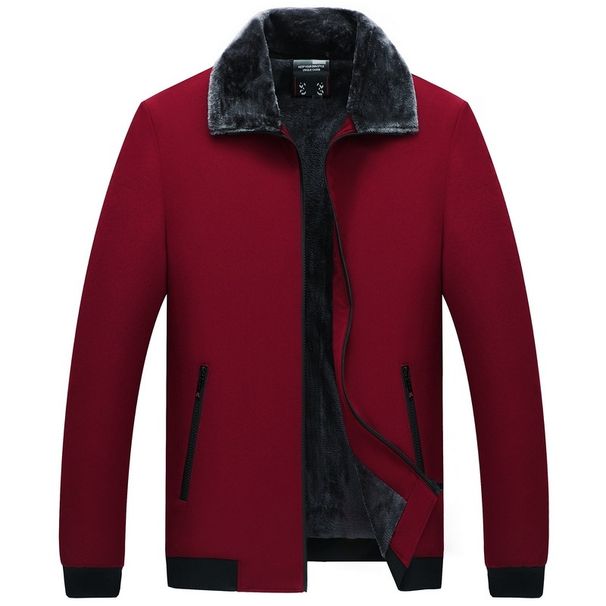 Giacca invernale da uomo foderata in pile per persone di mezza età e anziani - Cappotto caldo e spesso con chiusura a zip, leggero e confortevole_voghion.com