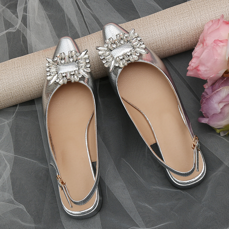 Women's Shoes casual style fashion single shoes rhinestone snakeskin texture medium heel large size foreign trade_voghion.com