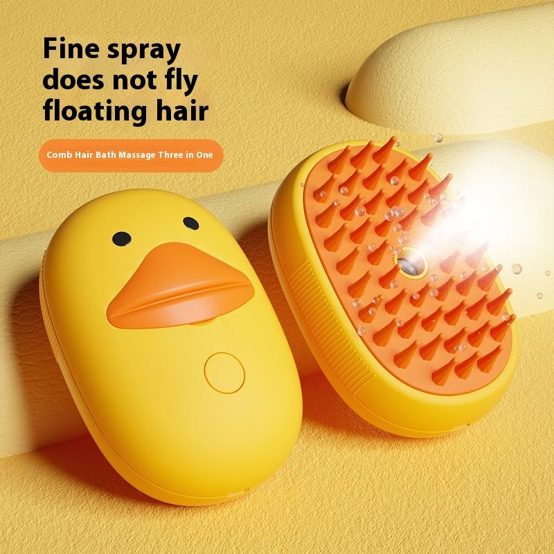 Pet elétrico um botão spray anti-voador cabelo limpador massagem pente gato cachorro_voghion.com