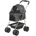PawHut 3 In 1 Pet Stroller With Detachable Carrier, Foldable Dog Stroller With Storage Basket, Cupholder, For Mini Dogs, Gray_voghion.com