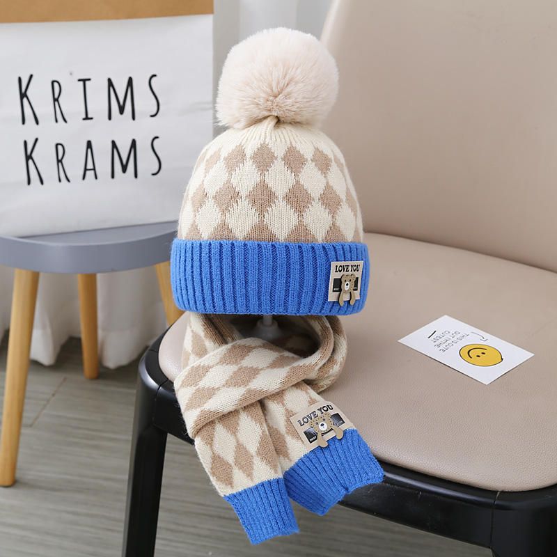 Vaikiškos kepurės, šalikas, žieminės, berniukiškos, šilta megzta kepurė, mergaitėms, šimtas su ausų apsauga virš galvos_voghion.com