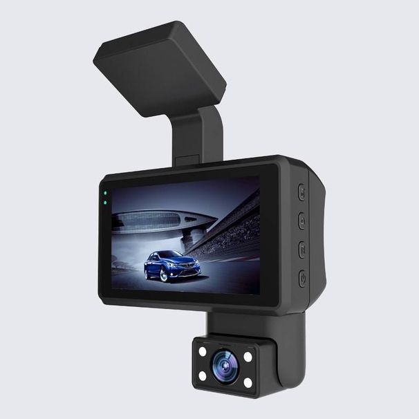 Enregistreur de conduite avec vision nocturne haute définition 1080P et objectif rotatif à 360 degrés pour un double enregistrement de l'enregistrement avant de la voiture_voghion.com