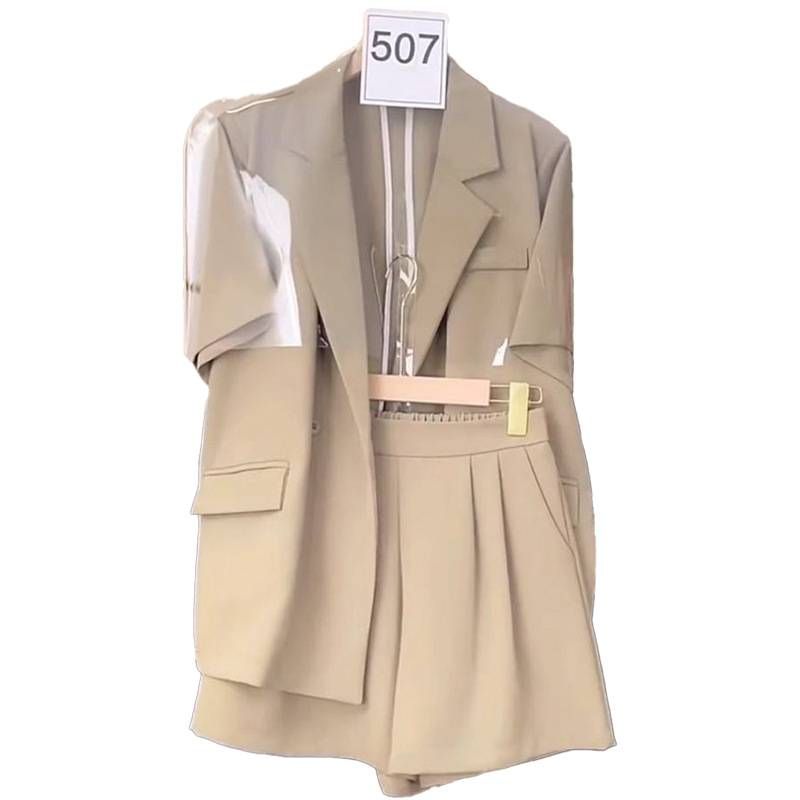 Women's Clothing Suit Jacket For Women Summer New Khaki High Waist Shorts Women's Suit Light Luxury High End_voghion.com