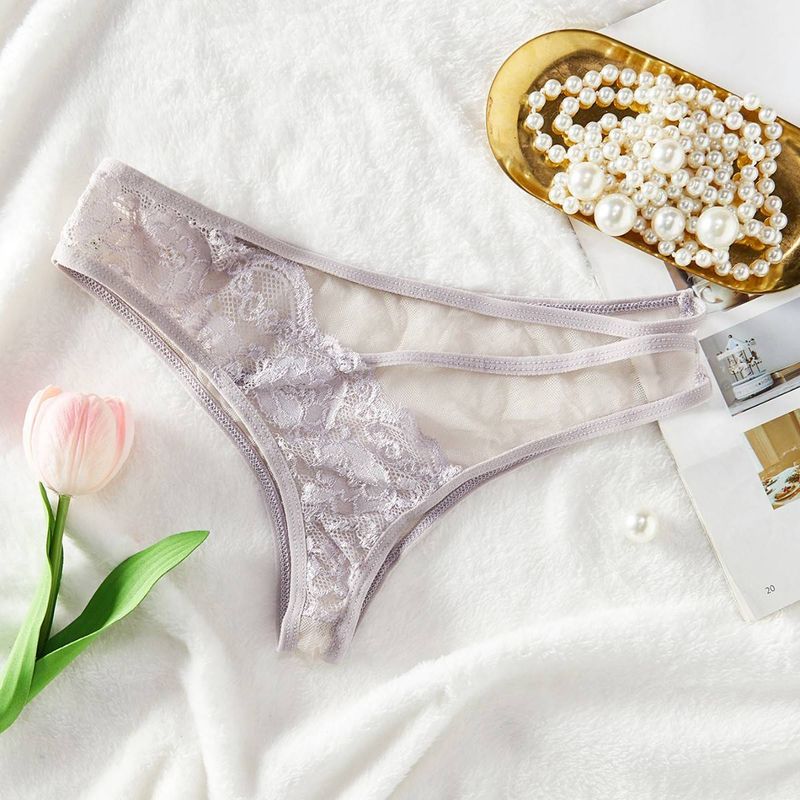 Women's Sexy Lingerie Purple Charm Sexy Panties Temptation Lace Low Waist Breathable Briefs One Piece_voghion.com