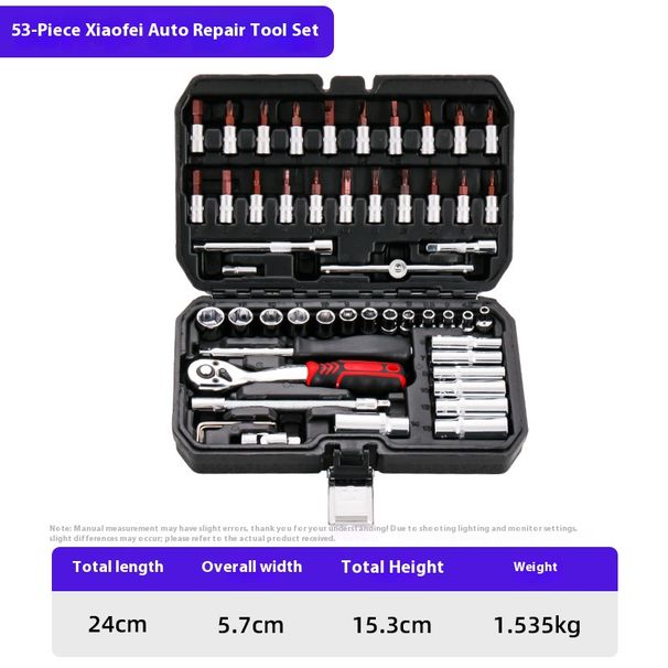 Professionele autogereedschapsset – 37/53/61-delige ratel- en dopsleutelset (Cr-V-staal, compacte koffer, essentiële autoreparatieset)_voghion.com