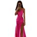 Satin Ruched Mermaid Evening Dress – Strapless High-Slit Formal Gown, Bodycon Elegance For Prom, Wedding & Parties_voghion.com