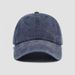Four-Line Washed Embroidered Cotton Baseball Vintage Denim Duckbill Cap Print_voghion.com