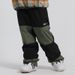 Ski Women Waterproof Warm Color Matching Ski Double Board Veneer Patchwork Snow Pants Men_voghion.com