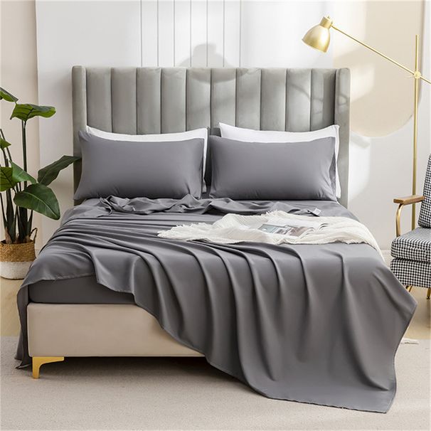 Zestaw prześcieradeł Soft Brushed Bed Sheet - Minimalistyczny jednolity kolor do łóżka pojedynczego/podwójnego (oddychający i przyjazny dla skóry, 200 nici na cal kwadratowy, 1 sztuka)_voghion.com