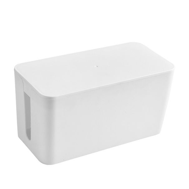 Cable Management Box - Plastic Cord Organizer For Desk, Home & Office Use (Multi-Slot Design, Child-Safe Socket Cover)_voghion.com