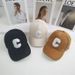 Cord Buchstabe C Herbst Winter Baseballmütze Männer Frauen Einfarbig Pferdeschwanz Sportmütze Einstellbar Unisex Hip Hop Papa_voghion.com
