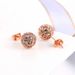 Unisex beliebter Schmuck Rosegold galvanisierte Mikro-Intarsien-Zirkon-Kugelohrringe Beliebte Damenohrringe_voghion.com