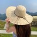 Summer Outdoor Face-Slimmig Sushade Protectio Beach Su Wove Embroidered Letters Extra Large Brim Straw Hat For_voghion.com