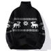 Men’s Winter Knit Sweater With Cartoon Jacquard – High Neck Pullover, Long Sleeve, Thickened Fleece-Lined (M-4XL, 5 Colors, Machine Washable)_voghion.com