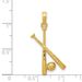 14K Polished Open-Backed Bats And Baseball Pendant_voghion.com