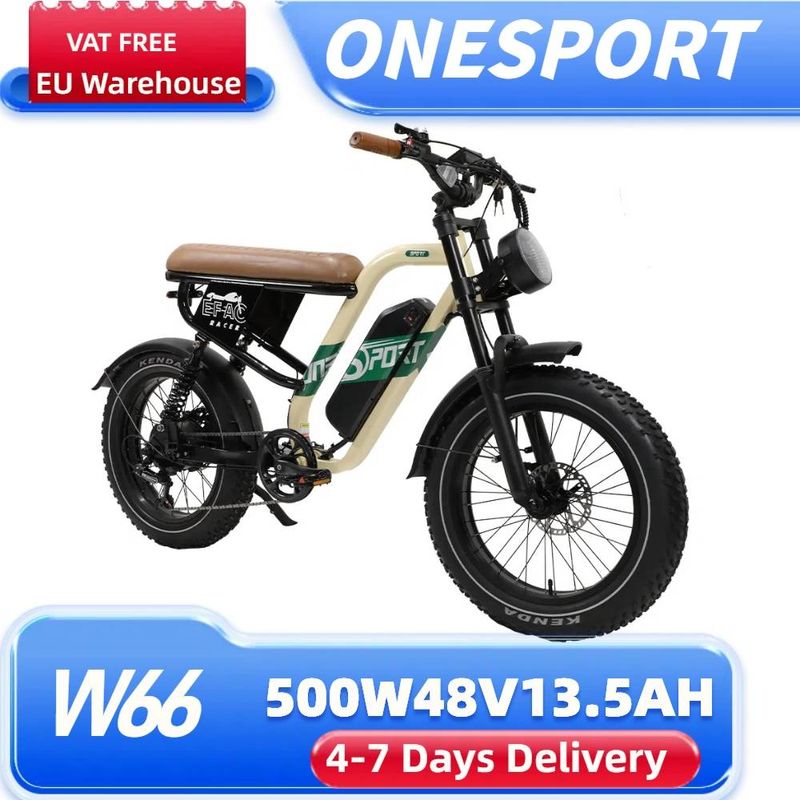 Onesport W66 20'' Off-road Elektrikli Bisiklet Yetişkinler İçin 500W 48V 13.5AH Tam Süspansiyonlu Moto Tarzı E-Bisiklet, Bluetooth Bağlantısı Desteği APP_voghion.com