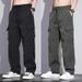 Men's Relaxed Fit Cargo Pants - Lightweight Workwear Trousers With Durable Ripstop Fabric, Straight Leg & Roomy Pockets For Casual & Outdoor Wear_voghion.com