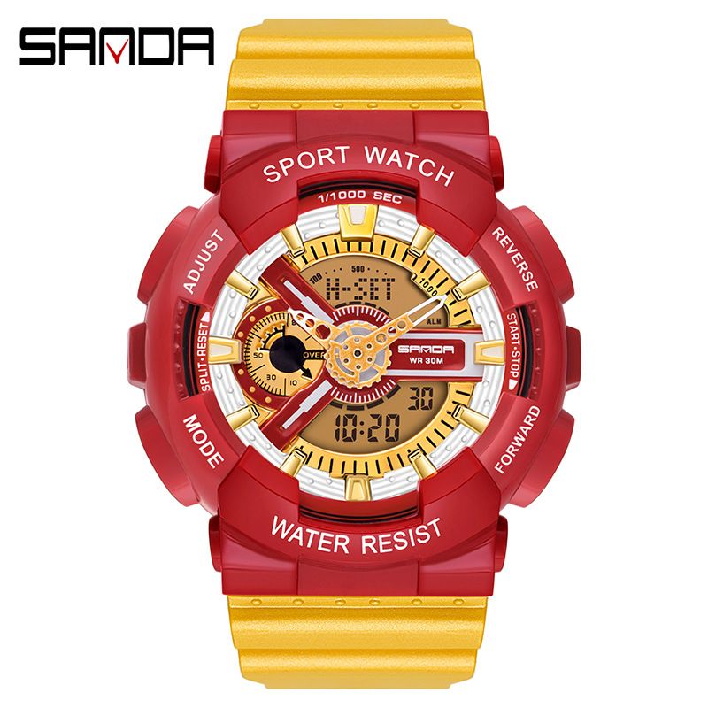 Multifunction Digital Analog Watch – LED Backlight, 50M Waterproof, Stopwatch & Alarm For Students & Outdoor Enthusiasts_voghion.com