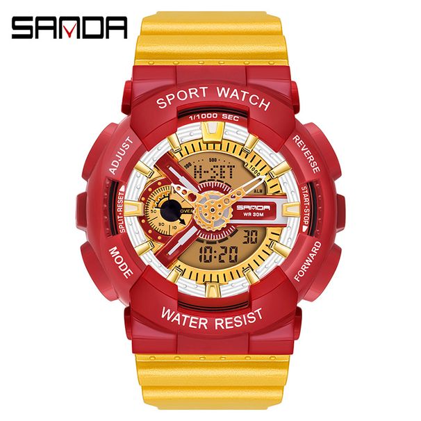 Multifunction Digital Analog Watch – LED Backlight, 50M Waterproof, Stopwatch & Alarm For Students & Outdoor Enthusiasts_voghion.com