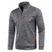Men’s Quarter Zip Knitted Pullover – Autumn Winter Casual Sweater With Soft Lining, Warm Long Sleeve Knitwear, Plus Size_voghion.com