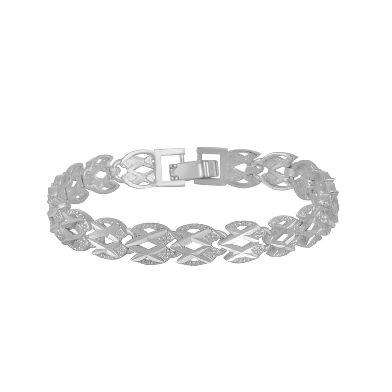 Plated Car Flower Cross Floral Korean And Japanese Fashion Trend Lucky Clover Clasp Bracelet_voghion.com
