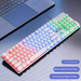H300 Wired Color Block Luminous Punk Keyboard Mechanical Feel Laptop Desktop Gaming Silent_voghion.com
