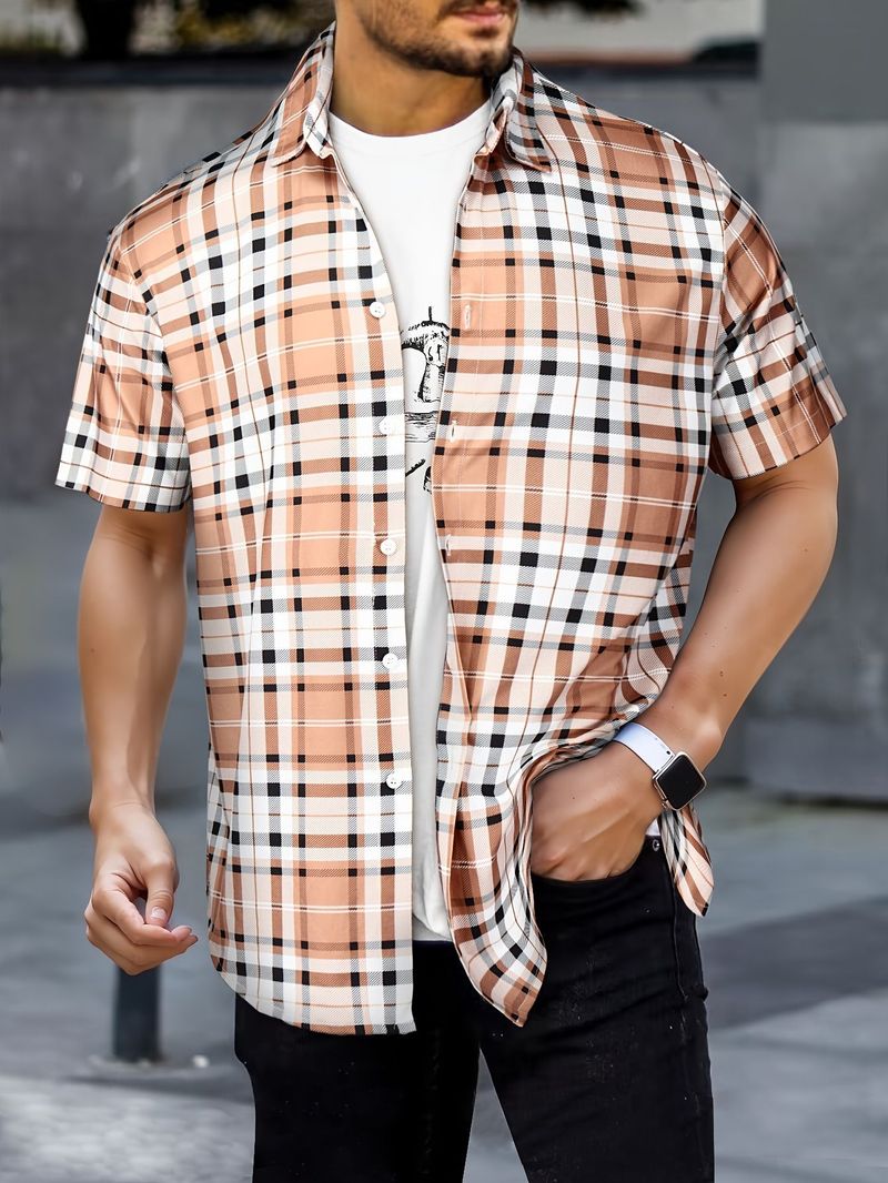 Chemises décontractées pour hommes à la mode à New York Chemises à carreaux tendance_voghion.com