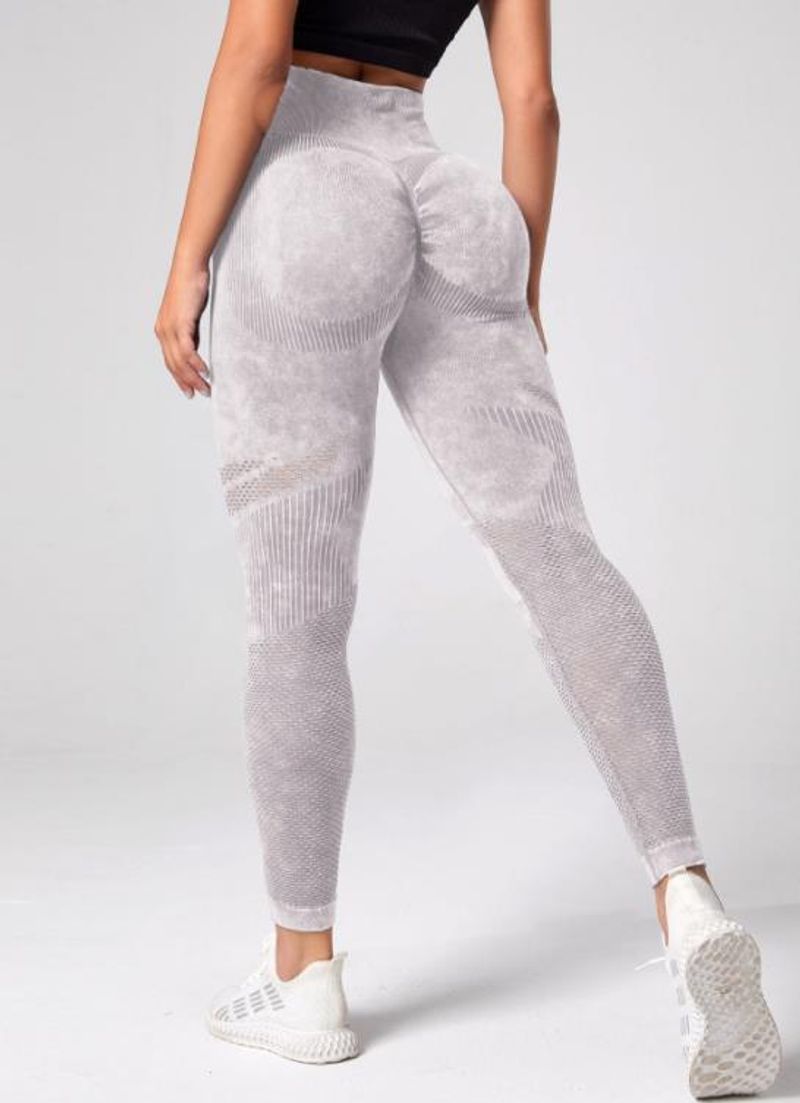 Pantaloni de yoga pentru femei, cu talie înaltă, culoarea piersicii, pentru fitness, pentru alergare, colanți spălați și înghețați_voghion.com