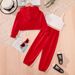 Toddler Girls Clothing INS Girls Hooded Sweatshirt Suspenders Sweatpants 3 Piece Set Casual Trousers Children's Suit Suitable For 1 8_voghion.com