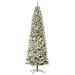 9ft Pre-Lit Snow-Flocked Slim Douglas Fir Artificial Christmas Tree With Realistic Branches, 550 LED Lights And 988 Tips_voghion.com