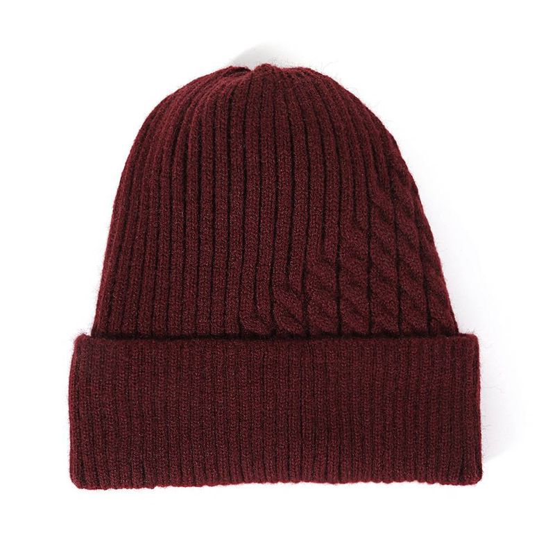 Bonnet tricoté en velours d'hiver pour enfants, version coréenne, peau de melon tendance, chaud, coupe-vent, protection des oreilles, chapeau froid pour hommes_voghion.com