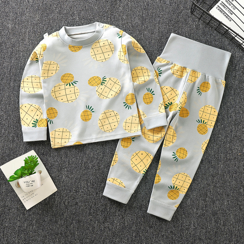 Mutter & Kinder Hosenanzug Reine Baumwolle Baby Kleidung Langarm Unterwäsche Hohe Taille Kleidung_voghion.com