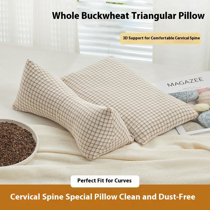 Triangular Cervical Spine Combination Head Support Home Single Sleep For Adults Removable Washable Buckwheat Pillow_voghion.com