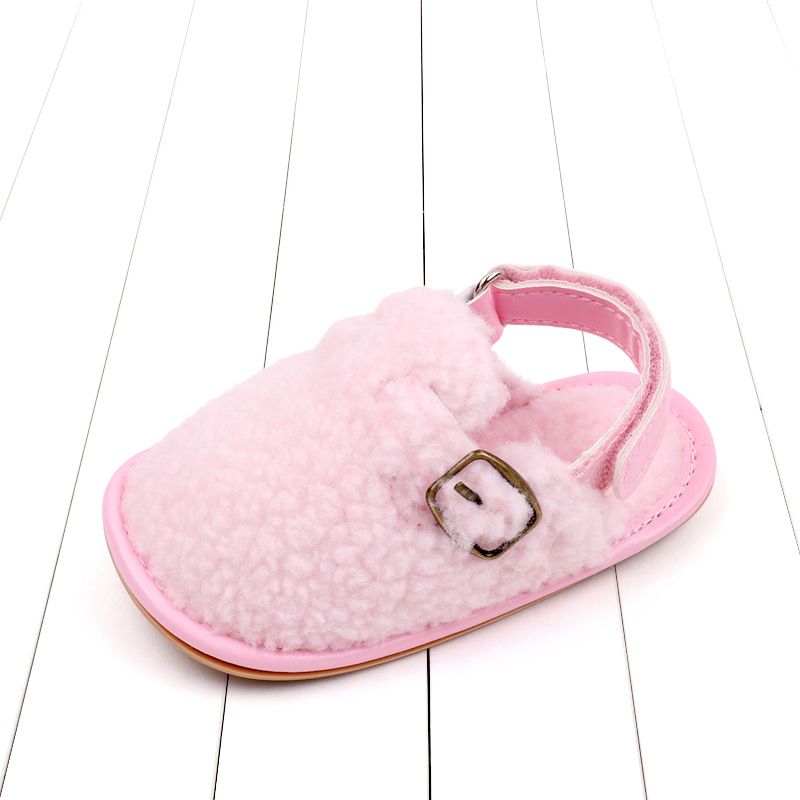 Autumn and winter new lamb wool walking 0-12 months Velcro baby hairy shoes BNB3132_voghion.com