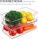 1/4pc Frigorifero Organizer Contenitori Impilabili Frigorifero Contenitore per Alimenti con Manico Plastica Trasparente Dispensa Cibo Congelatore Organizzatore Strumento_voghion.com