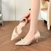 MTX Butterfly Knot Embroidered Lace High Heels Pointed Toe Stiletto Comfortable Slimming Hollow Sandals For Women Summer_voghion.com