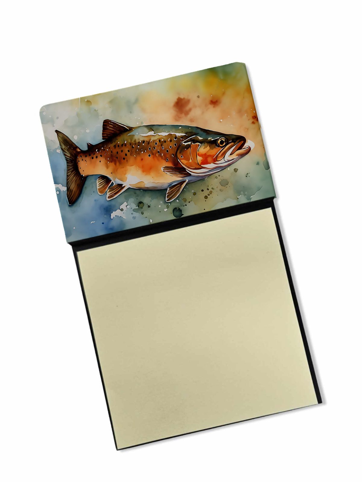 NEW Brown Trout Sticky Note Holder Refillable Dispenser Self-Sticky Note Pads, Memo Pads Blank Desk Accessories_voghion.com