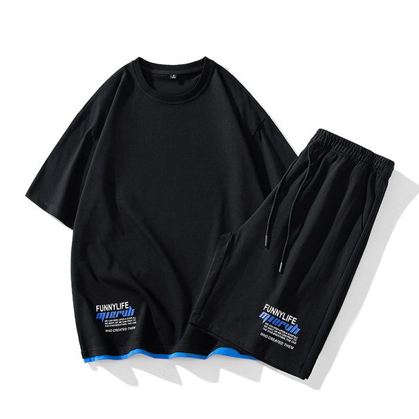 Muška odjeća Prekogranično ljetno sportsko odijelo muške široke, brzosušeće kratke hlače od ledene svile, majica kratkih rukava, košarkaško odijelo za trčanje_voghion.com